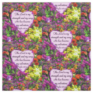 Tecido FLORAL bonito PSALM FLORAL 118:14 FOTO