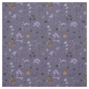 Tecido Floral Botânico Lilás Rústico Ousado Vintage Boho
