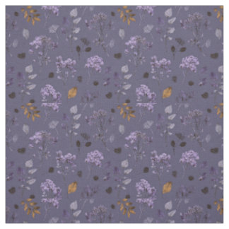 Tecido Floral Botânico Lilás Rústico Ousado Vintage Boho