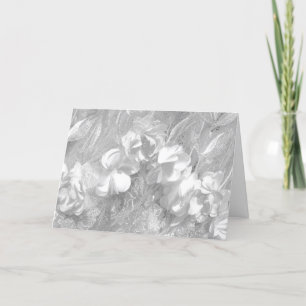 Tecido Floral Branco sobre Branco, Cartão por Dent