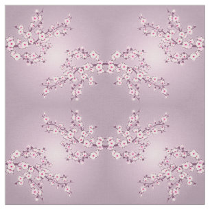 Tecido Floral Cherry Blossoms Rosa Padrão Geométrico