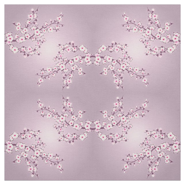 Tecido Floral Cherry Blossoms Rosa Padrão Geométrico (Modelo)