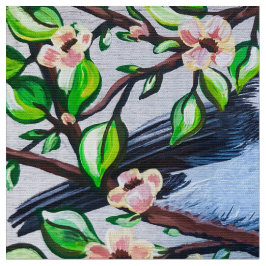 Tecido Floral Chickadee