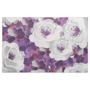 Tecido floral cinzento roxo do design da aguarela