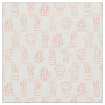 Tecido floral com flores do cacto