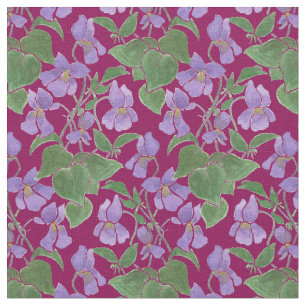 Tecido Floral com Padrão de Violetas Doces Persona