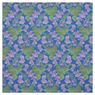 Tecido Floral com Padrão Repetido de Violetas Doce