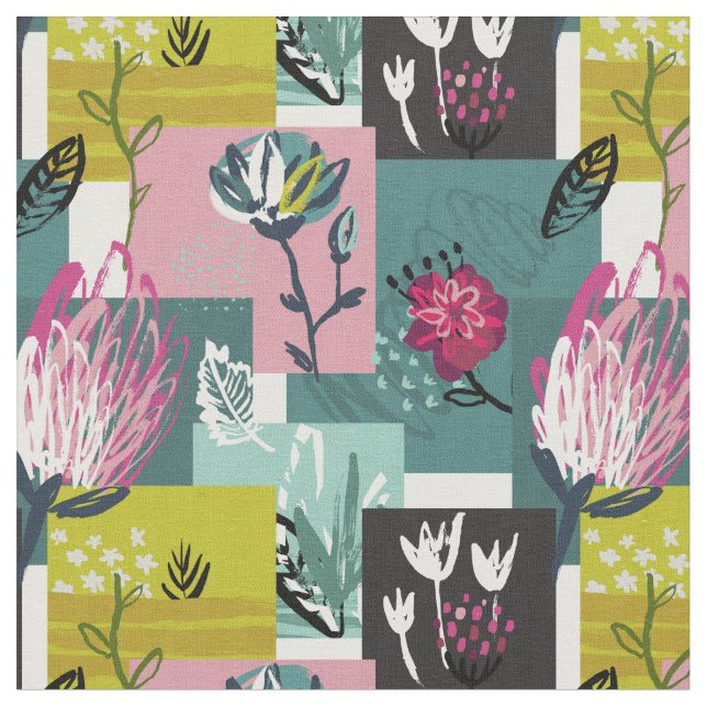 Tecido Floral de Abstrato único (Detalhe)