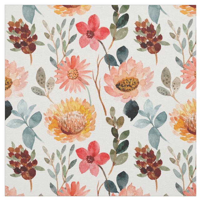 Tecido Floral de aquarela (Modelo)