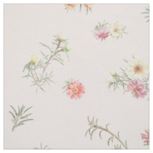 Tecido Floral de Aquarela Rosa Musgo Rosa Suave