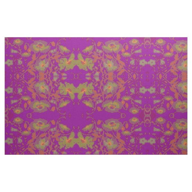 Tecido Floral de Campo Burgundy (Fat Quarter)