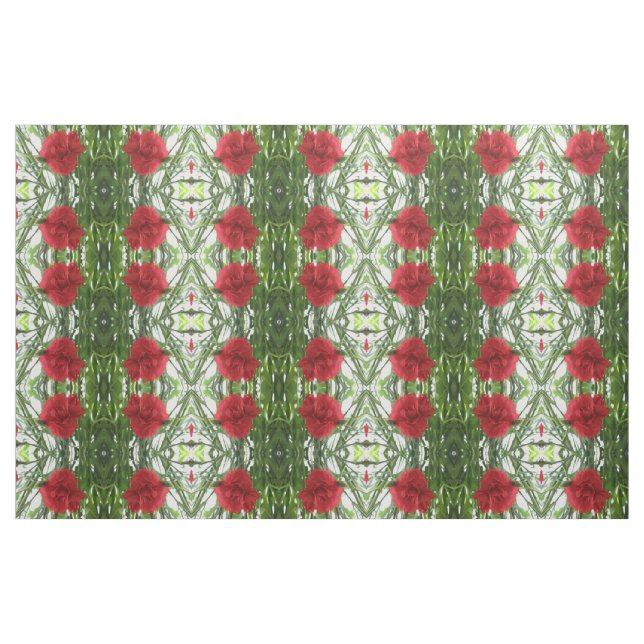 Tecido Floral de Cravagem Vermelha (Fat Quarter)