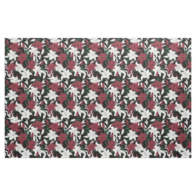 Tecido Floral de Natal Vermelho e Branco (Jarda)