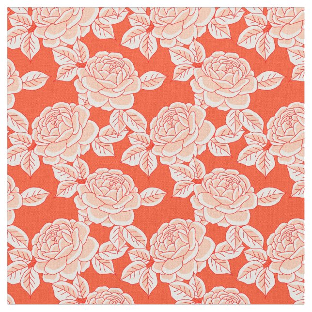 Tecido Floral de Peônia Desenhada à Mão (Detalhe)