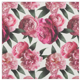 Tecido Floral de Peony Rosa