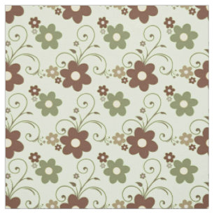Tecido Floral Diversão Retro Verde