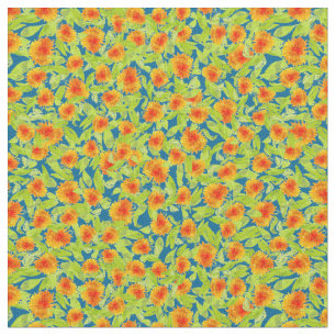 Tecido floral do teste padrão alaranjado feito so