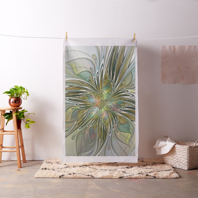 Tecido Floral Fantasy Moderna Arte Fractal Flor Com Doura (In Situ)