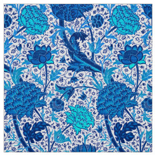Tecido Floral Jacobean de William Morris, azul cobalto