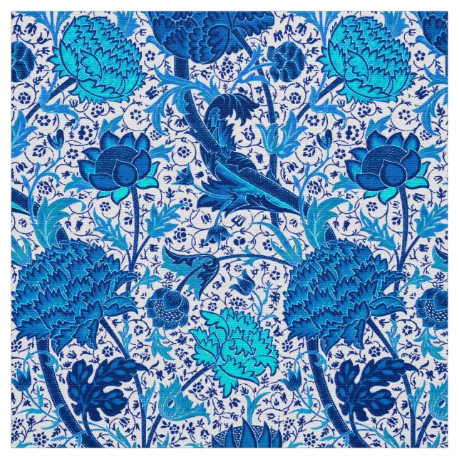 Tecido Floral Jacobean de William Morris, azul cobalto (Modelo)