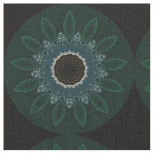 Tecido Floral Moderno Dourado Azul Emerald Green