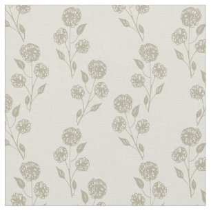 Tecido Floral Neutro