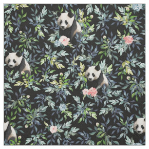 Tecido Floral Panda Pattern