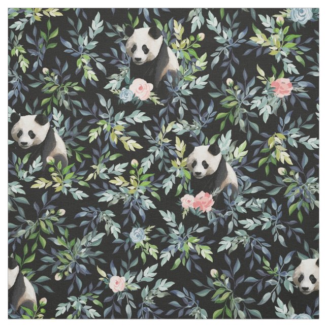 Tecido Floral Panda Pattern (Modelo)