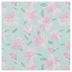 Tecido Floral pastel mole