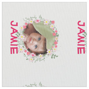 Tecido Floral Personalizado Moderno Garland Sua Foto