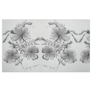 Tecido Floral Preto e Branco