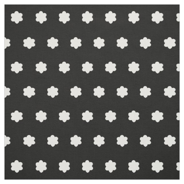 Tecido Floral preto e branco das flores pequenas bonitos (Modelo)