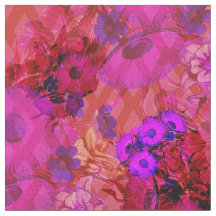 tecido floral retro magenta