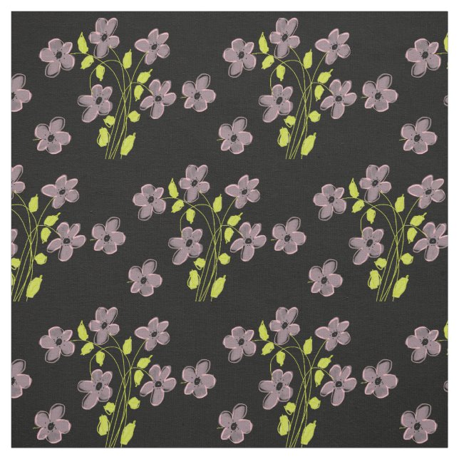 Tecido Floral Rosa E Preto Com Limão (Modelo)