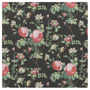 Tecido Floral Rosa Rosa Rosa Elegante, Vintage Chi