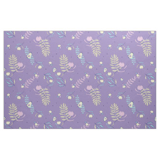 Tecido Floral Roxo com Padrões e Padrões de Artesa