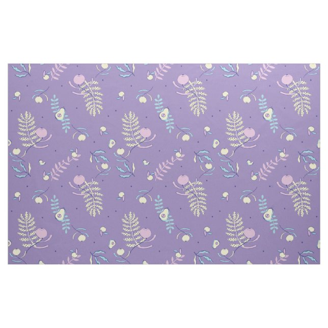 Tecido Floral Roxo com Padrões e Padrões de Artesa (Jarda)