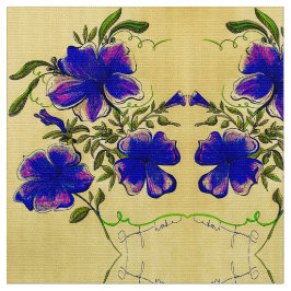 Tecido Floral roxo e amarelo