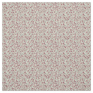 Tecido Floral Vintage Burgundy & Teal Refined dos anos 40