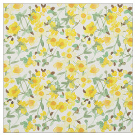 Tecido Flores Amarelas Flores Aquarela Roupa De Vestido