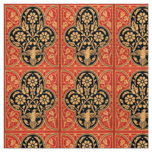 TECIDO FLORES AZUIS AMARELOS VERMELHOS COM DOVE