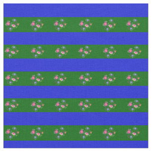 Tecido Flores azuis, cor verde-azulada