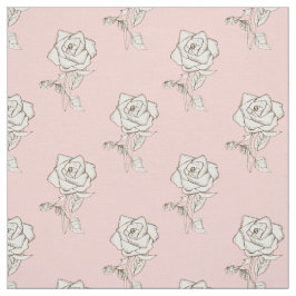 Tecido Flores Brancas Pastas Rosa Bebidas Blush