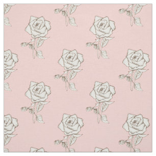 Tecido Flores Brancas Pastas Rosa Bebidas Blush