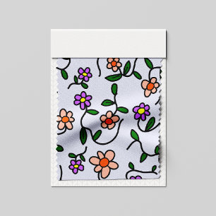 Tecido Flores Coloridas, Padrão Floral, Verde, Boho