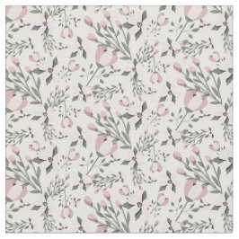 Tecido Flores cor-de-rosa verde-escuro deixa floral moder