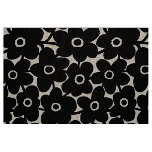 Tecido Flores corajosas - preto