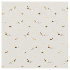 Tecido Flores Daisy e Abelhas de Mel