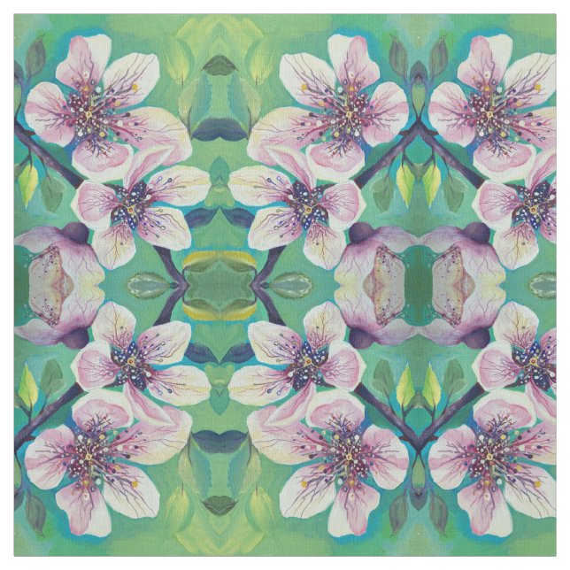 Tecido Flores De Cereja Flores De Flor Pintado De Água (Modelo)