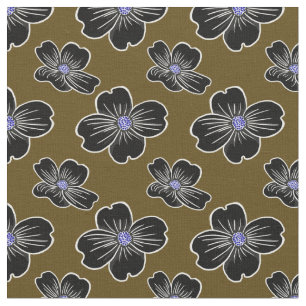 Tecido Flores de Cogwood Escuro